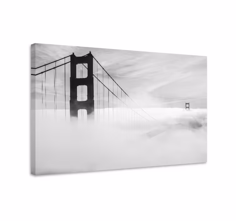 Cuadro 3d Puente 3d en un día brumoso - TenVinilo