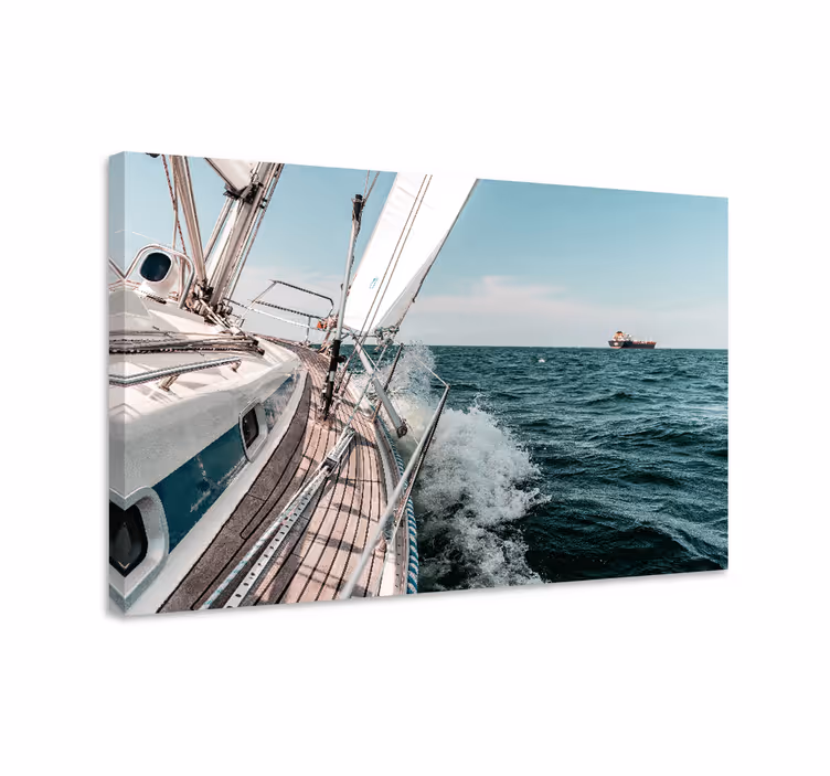 Cuadro 3d Efecto 3d yate de mar - TenVinilo