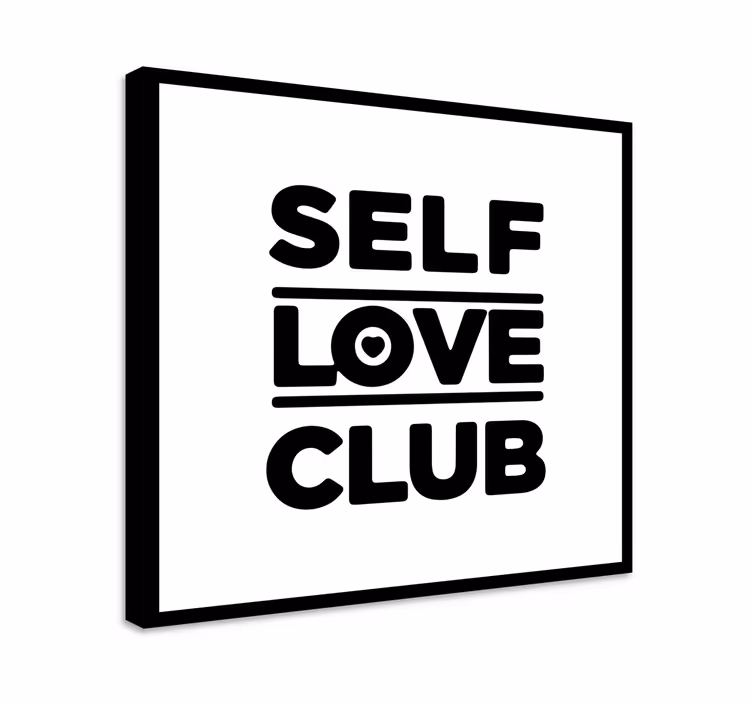 Cuadro frase motivadora Club de amor propio - TenVinilo