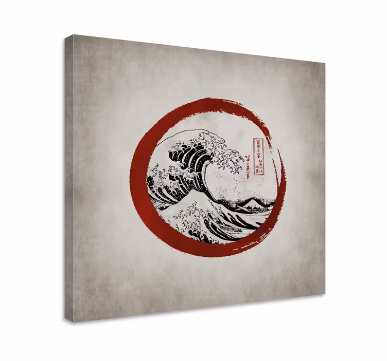 Cuadro en arte La gran ola de kanagawa - TenVinilo
