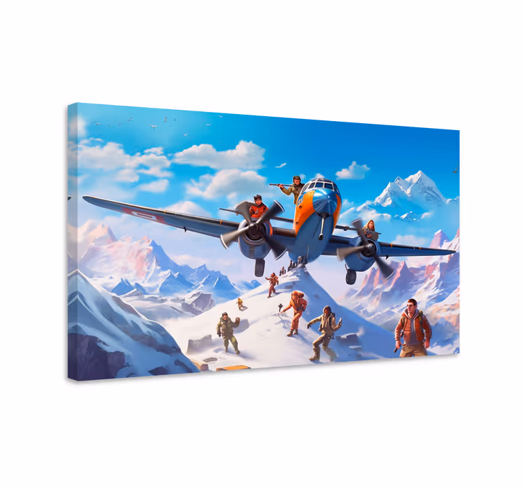 Cuadro decorativo videojuego personas en un aviónPersonas en un a - TenVinilo