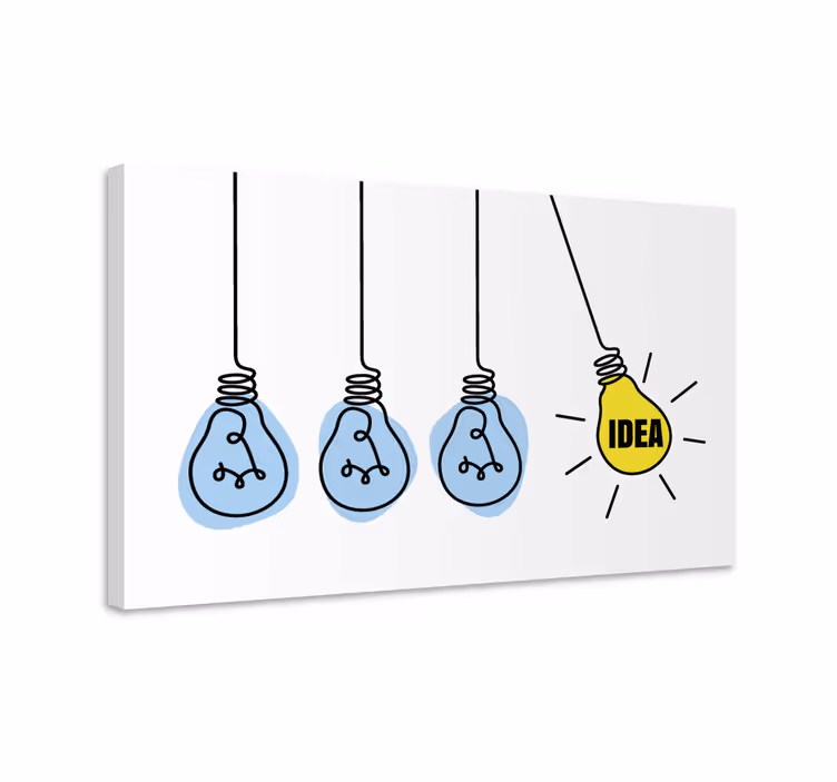 Cuadro frase motivadora idea de palabra con bombillas - TenVinilo