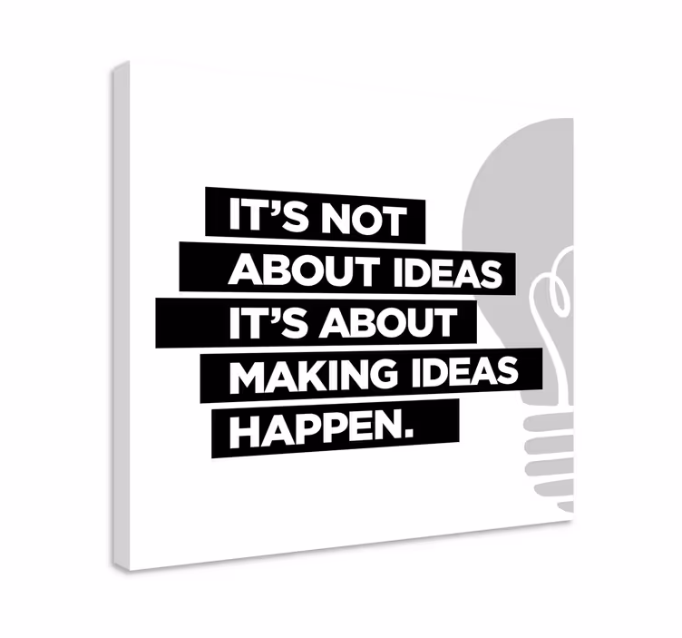 Cuadro frase motivadora las ideas son la base de todo éxito. Son  - TenVinilo