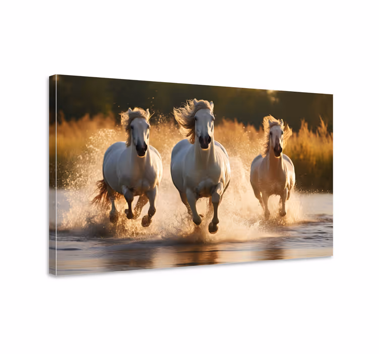 Cuadro para salón caballos corriendo - TenVinilo