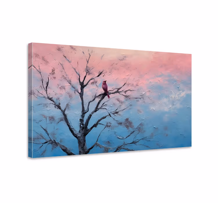 Cuadro artístico un pájaro en un árbol - TenVinilo