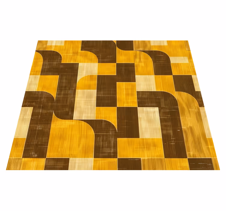 Alfombra vinílica amarilla estilo art decó - TenVinilo