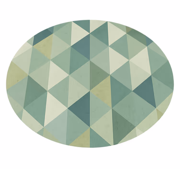 Alfombra vinílica verde diseño de triángulos geométricos - TenVinilo