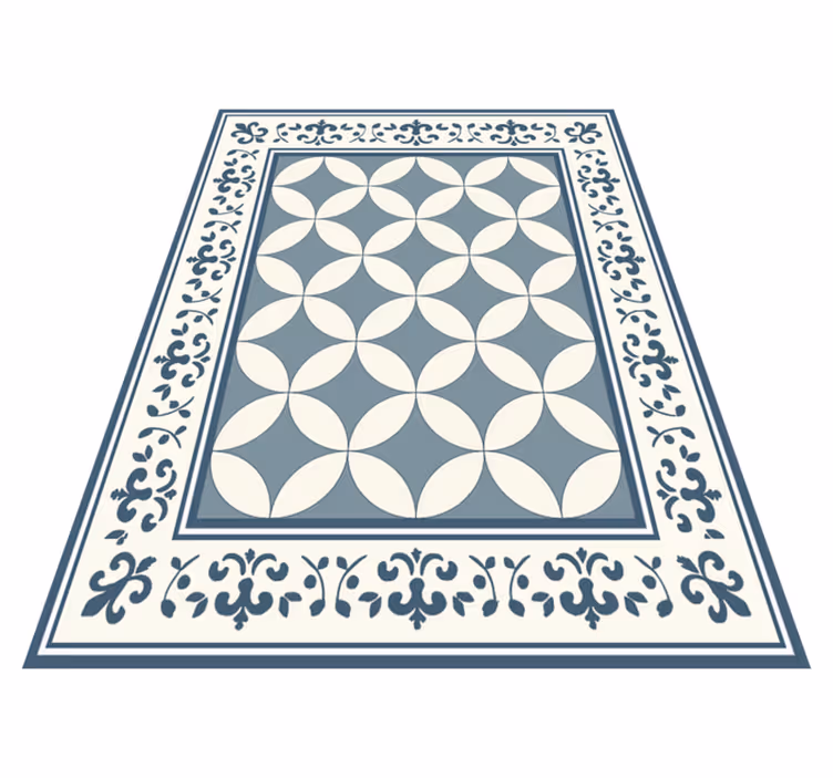 Alfombra vinilo comedor patrón de mosaico de cuatrifolio - TenVinilo
