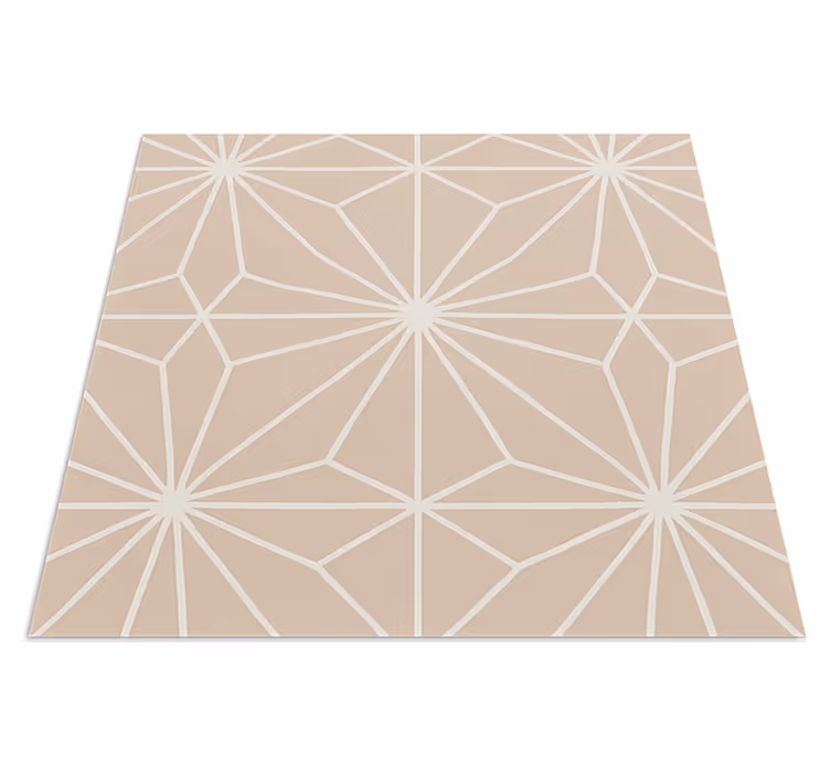 Alfombra vinílica cocina patrón estrellas beige - TenVinilo