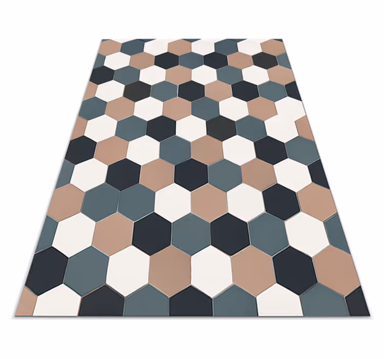 Alfombra vinílica cocina baldosas hexagonales modernas - TenVinilo