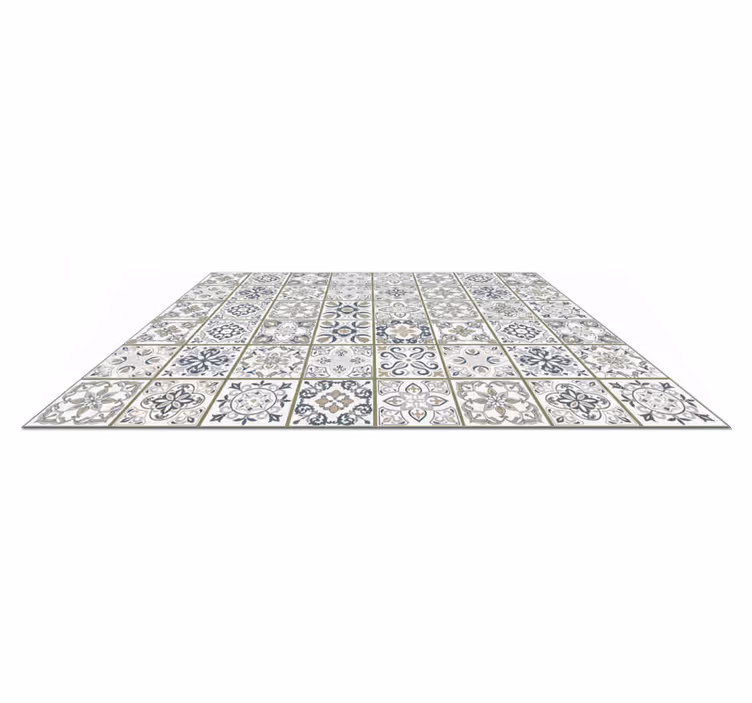 Alfombra vinílica salón azulejos marroquíes - TenVinilo