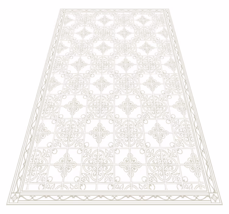 Alfombra vinílica salón beige ornamental - TenVinilo