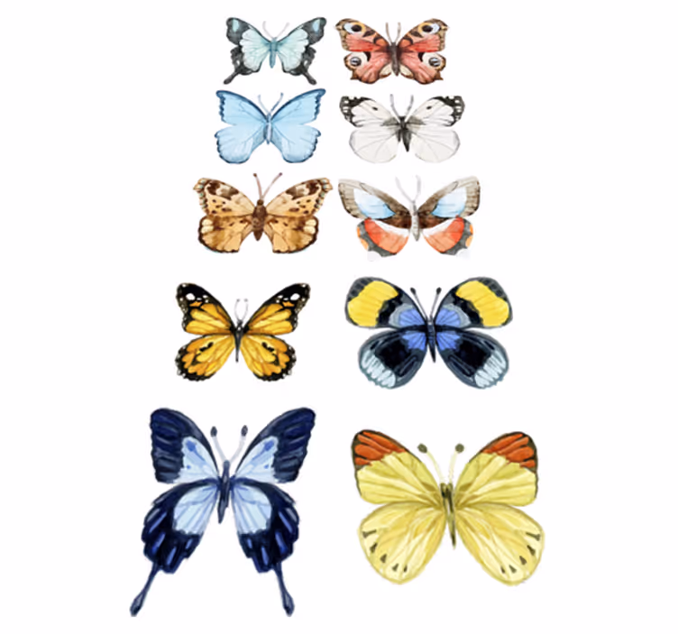 Aflombra vinílica animales diez mariposas de colores - TenVinilo