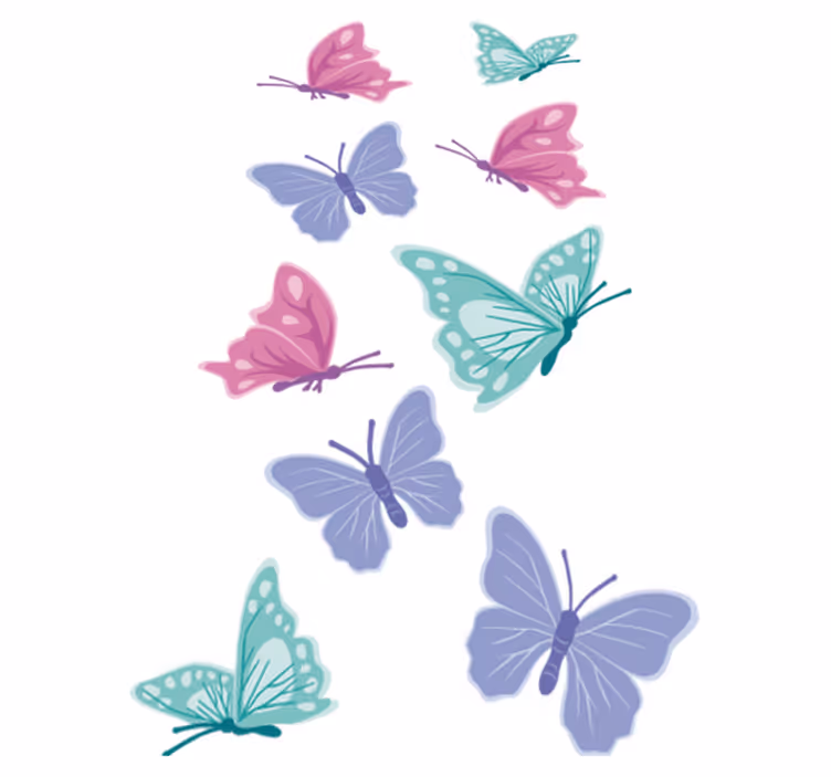 Aflombra vinílica animales mariposas en color pastel - TenVinilo