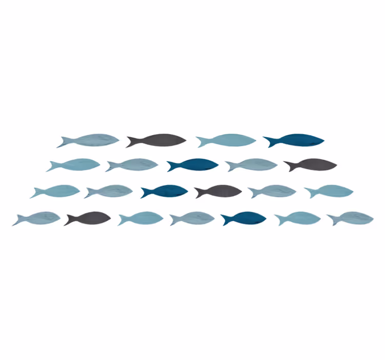 Aflombra vinílica animales siluetas de peces azules - TenVinilo