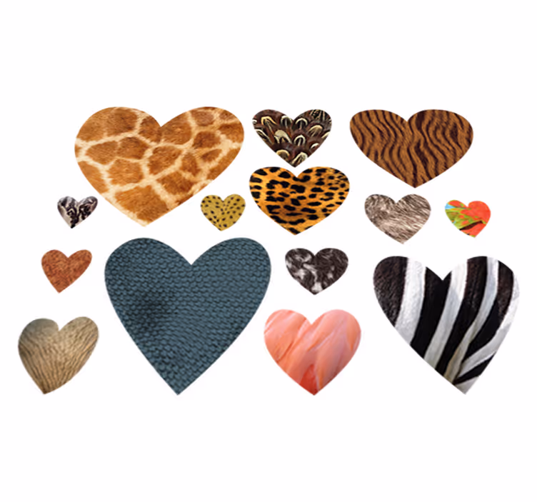 Aflombra vinílica animales estampado de corazones - TenVinilo
