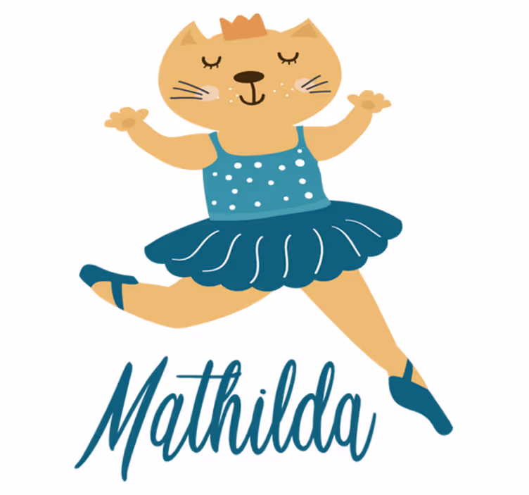 Aflombra vinílica animales gatito bailarín con nombre - TenVinilo