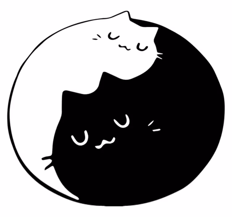 Aflombra vinílica animales gatos yin yang - TenVinilo