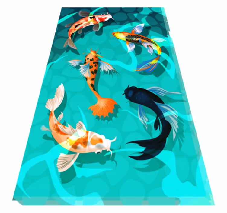 Aflombra vinílica animales koi ducha - TenVinilo