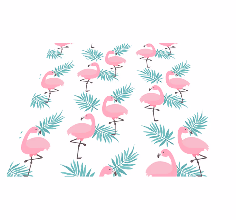 Aflombra vinílica animales patrón flamenco tropical - TenVinilo