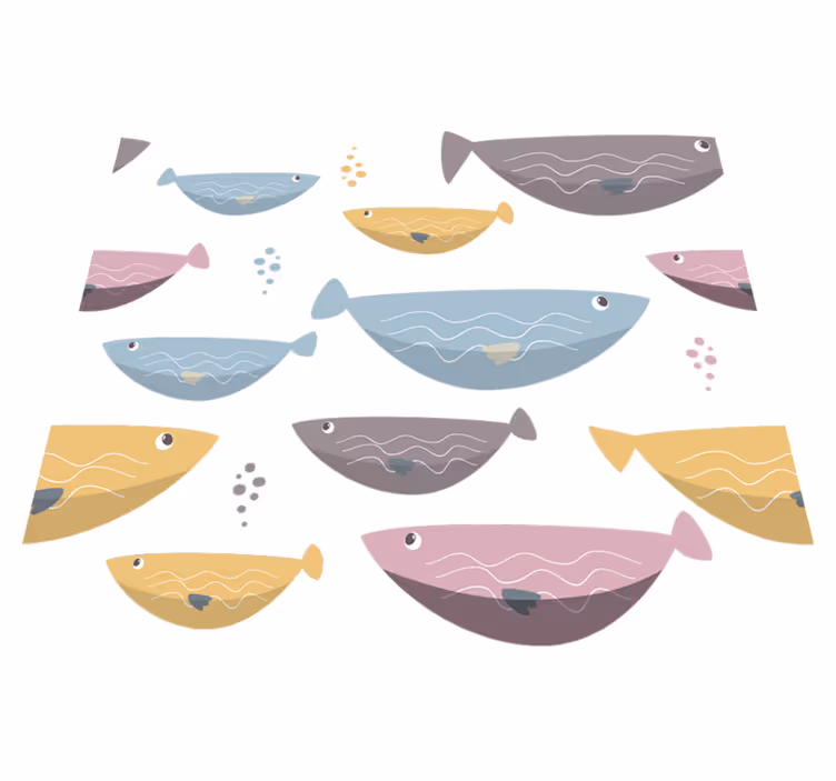 Aflombra vinílica animales peces de colores para niños - TenVinilo