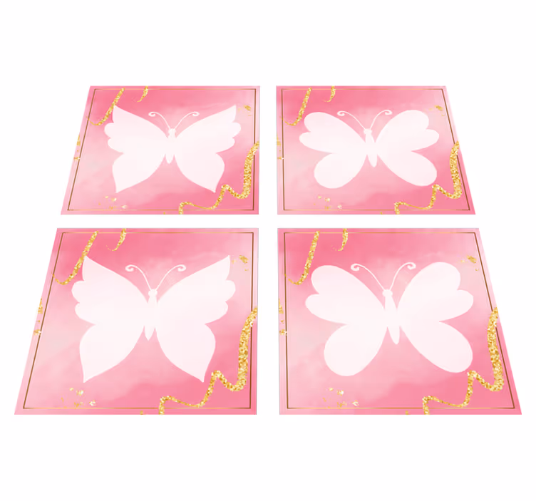 Aflombra vinílica animales mariposas rosas - TenVinilo