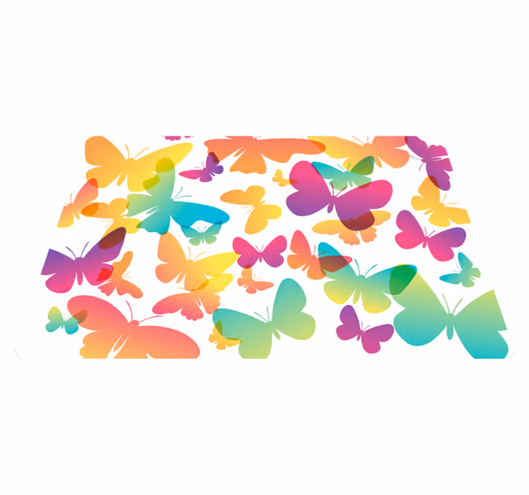 Aflombra vinílica animales mariposas degradadas - TenVinilo