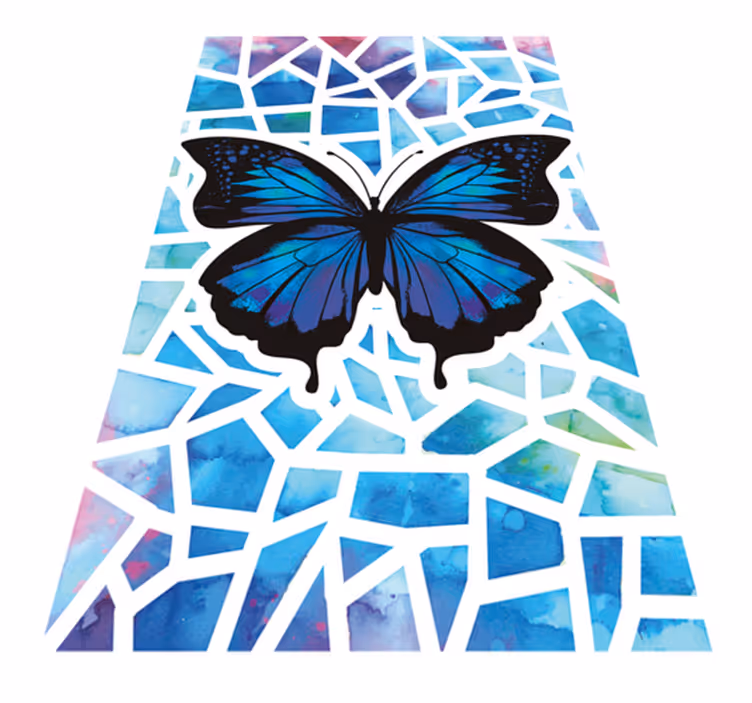Aflombra vinílica animales patrón mariposas trendy - TenVinilo