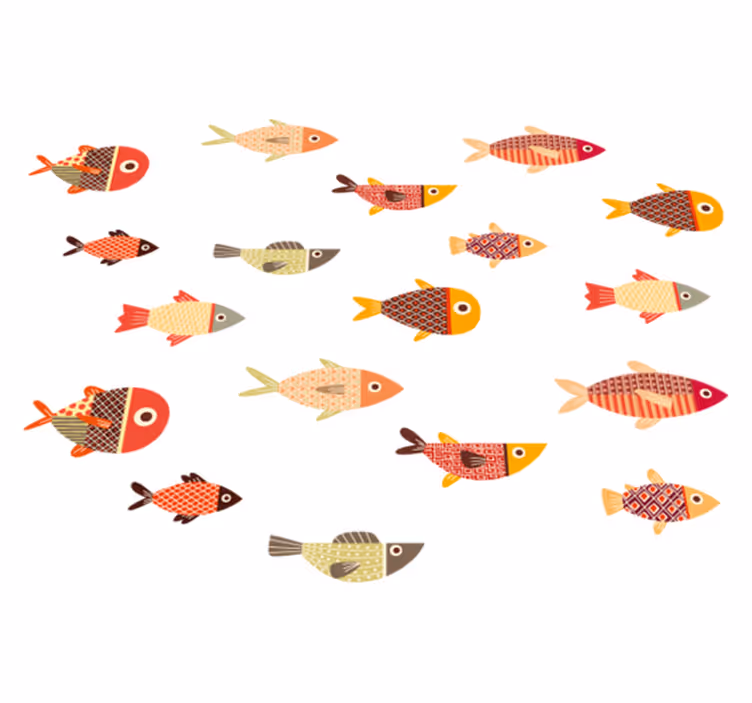 Aflombra vinílica animales peces coloridos redondos - TenVinilo