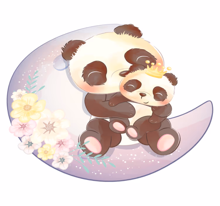 Aflombra vinílica animales dos pandas en la luna - TenVinilo