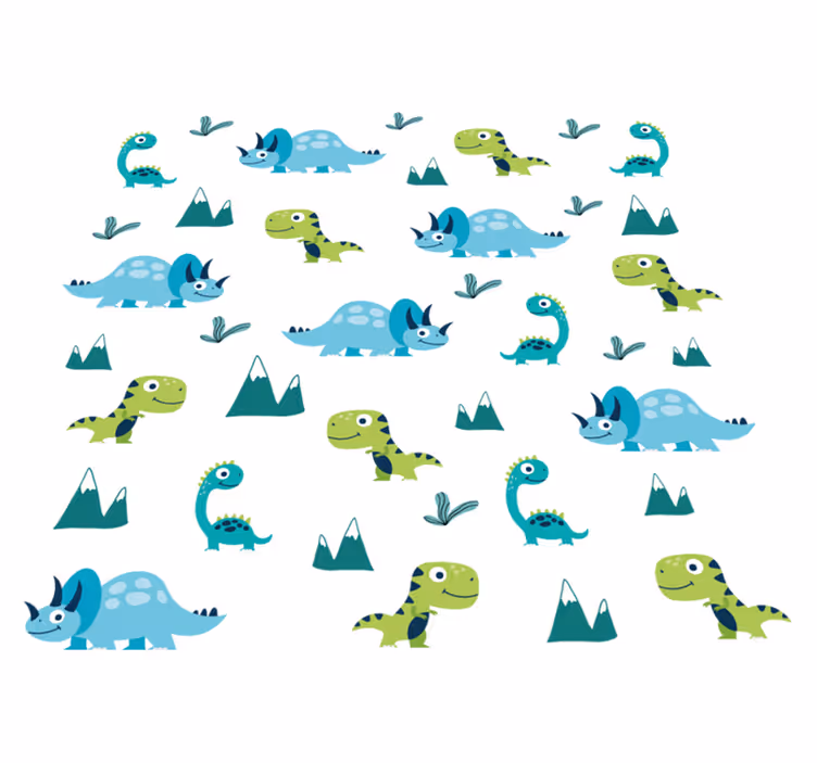 Aflombra vinílica animales conjunto de dinosaurios nórdicos - TenVinilo