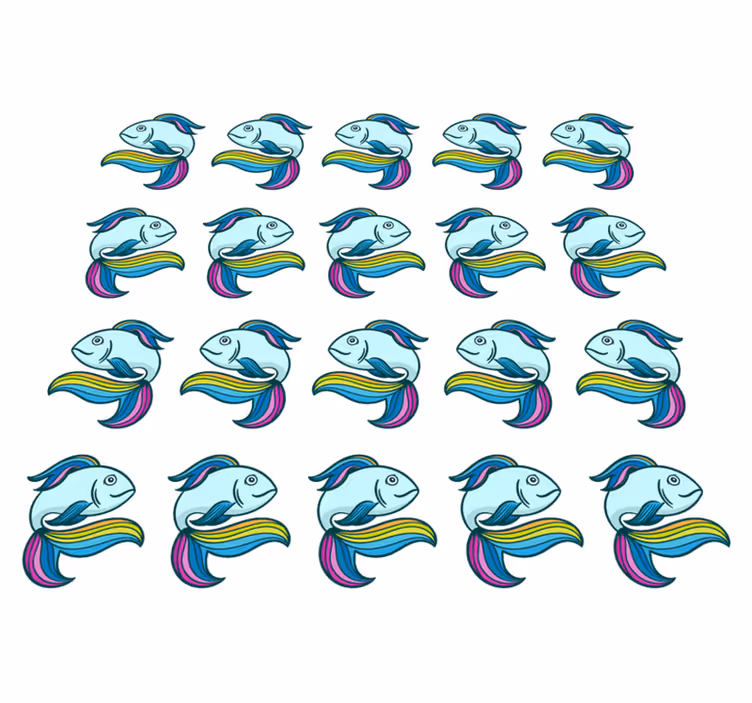 Aflombra vinílica animales pez neón azul - TenVinilo