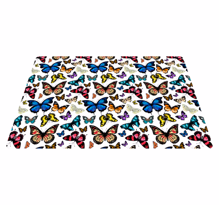 Aflombra vinílica animales mariposas hermosas y coloridas - TenVinilo