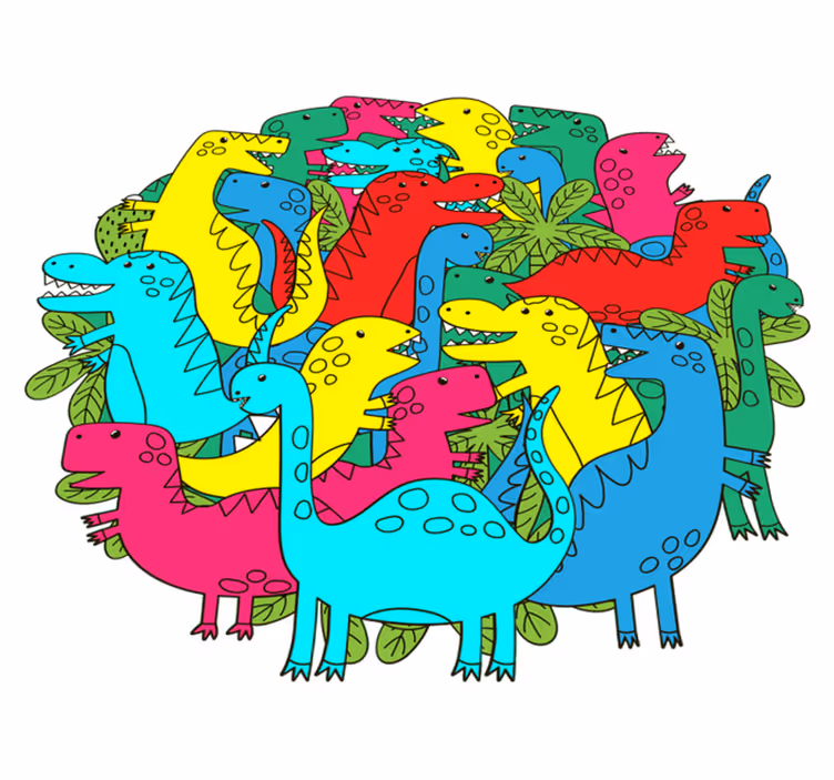 Aflombra vinílica animales dinosaurio colorido para niños - TenVinilo
