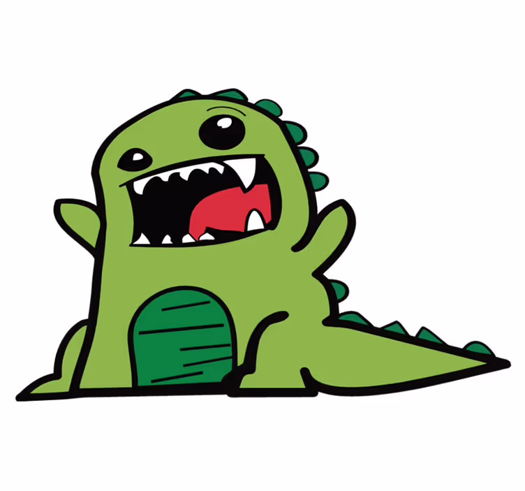 Aflombra vinílica animales dinosaurio verde aterrador - TenVinilo