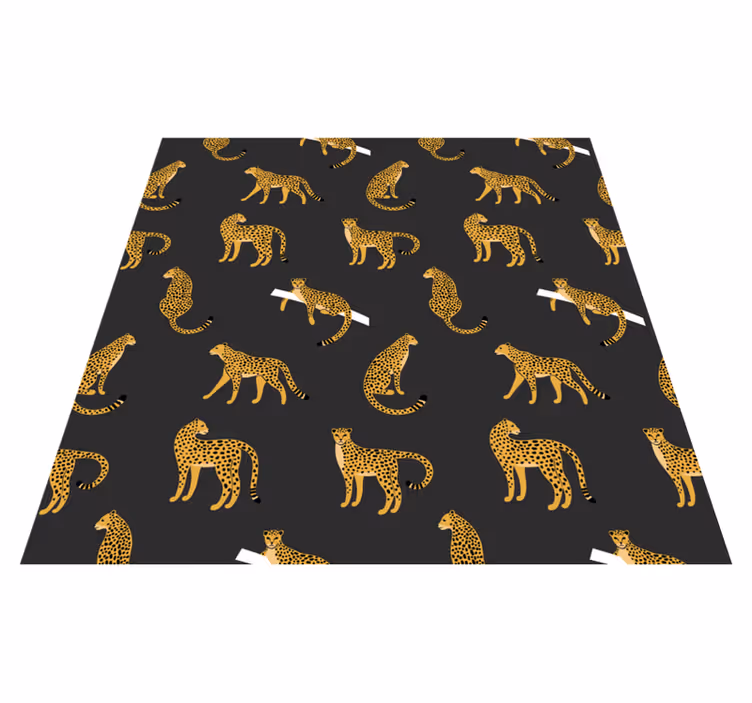 Aflombra vinílica animales leopardo sobre fondo oscuro - TenVinilo