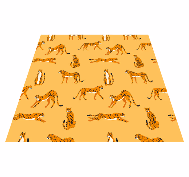 Aflombra vinílica animales estampado de leopardos amarillos - TenVinilo