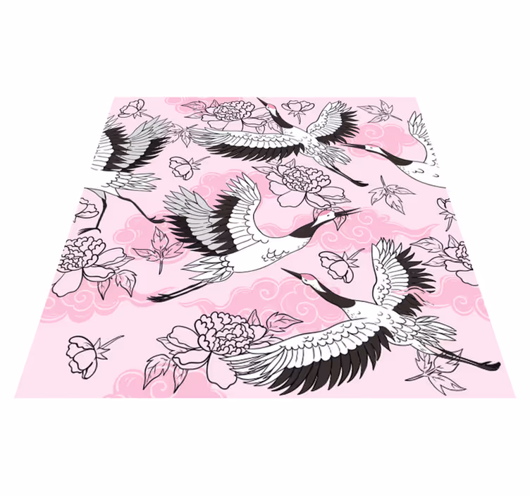 Aflombra vinílica animales aves silvestres rosa moderno - TenVinilo