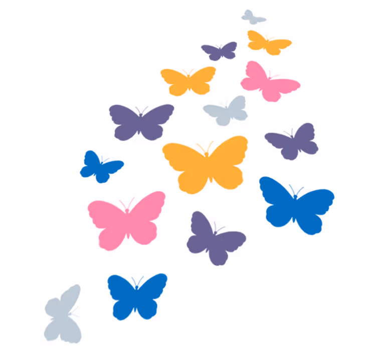 Aflombra vinílica animales mariposas multicolores volando - TenVinilo