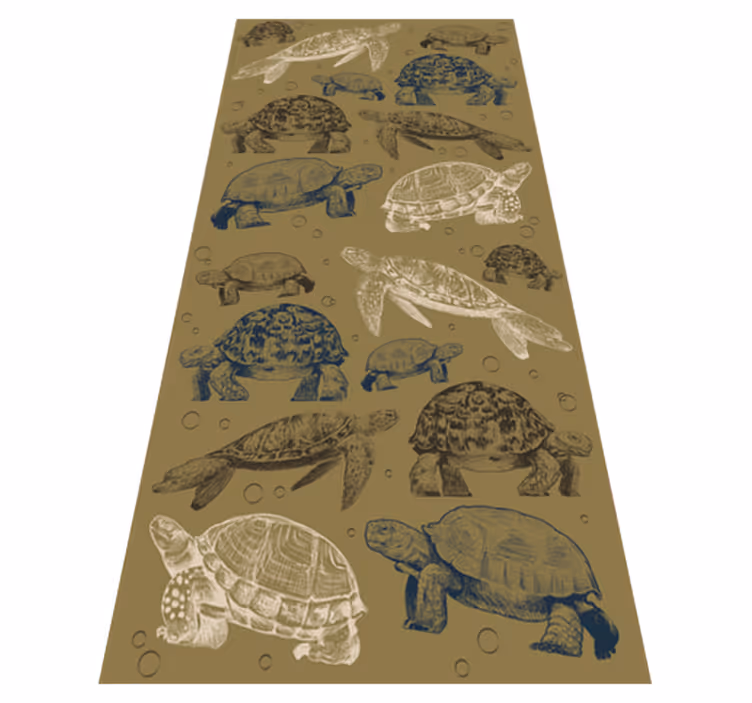 Aflombra vinílica animales tortugas sobre fondo beige - TenVinilo