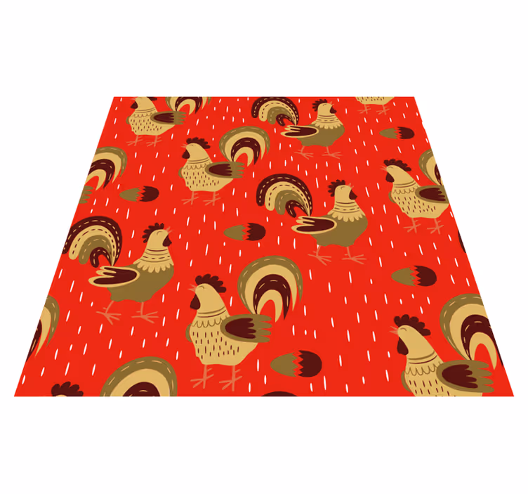Aflombra vinílica animales patrón gallo chino - TenVinilo