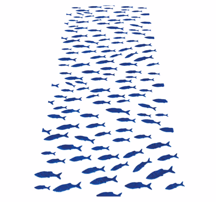 Aflombra vinílica animales diseño de peces azules - TenVinilo