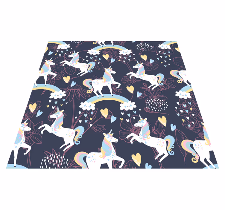 Aflombra vinílica animales unicornios rosas florales - TenVinilo