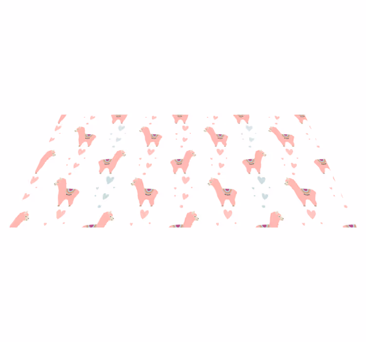 Aflombra vinílica animales diseño de lama rosa - TenVinilo