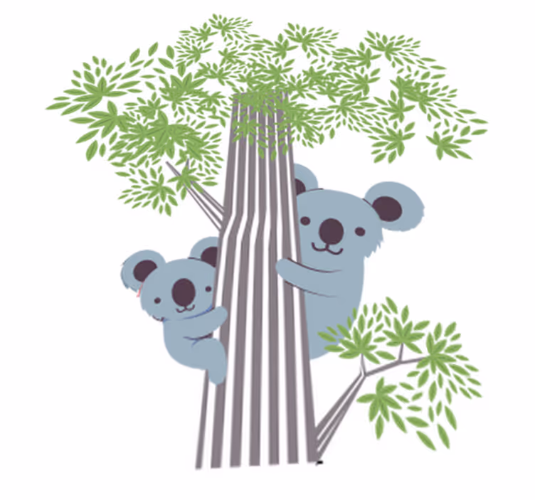 Aflombra vinílica animales koalas en un árbol - TenVinilo