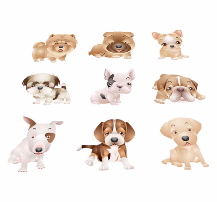 Aflombra vinílica animales cachorros adorables - TenVinilo