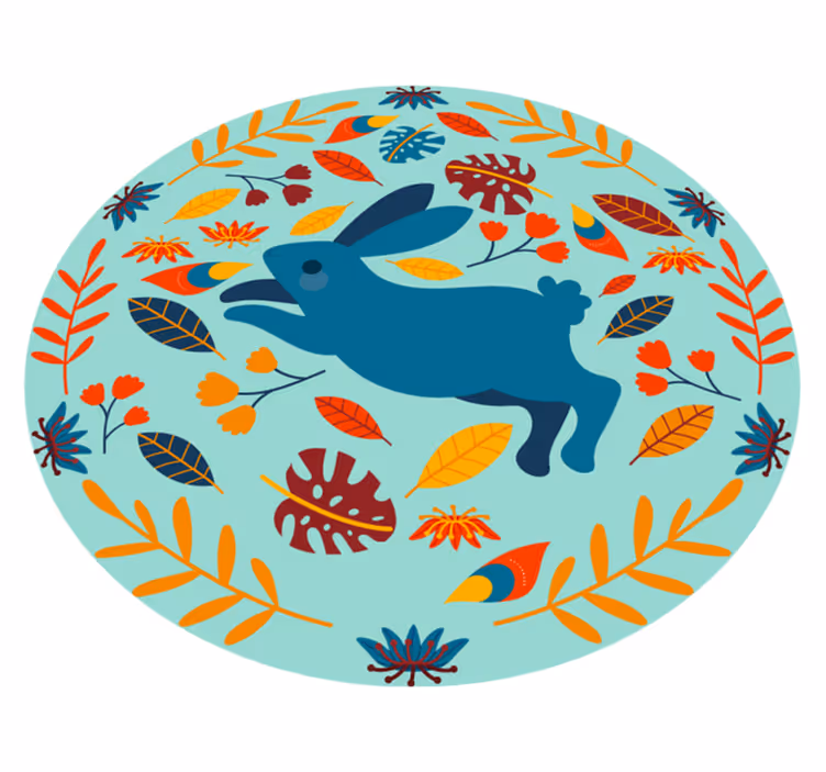 Aflombra vinílica animales ilustración de conejo juguetón - TenVinilo