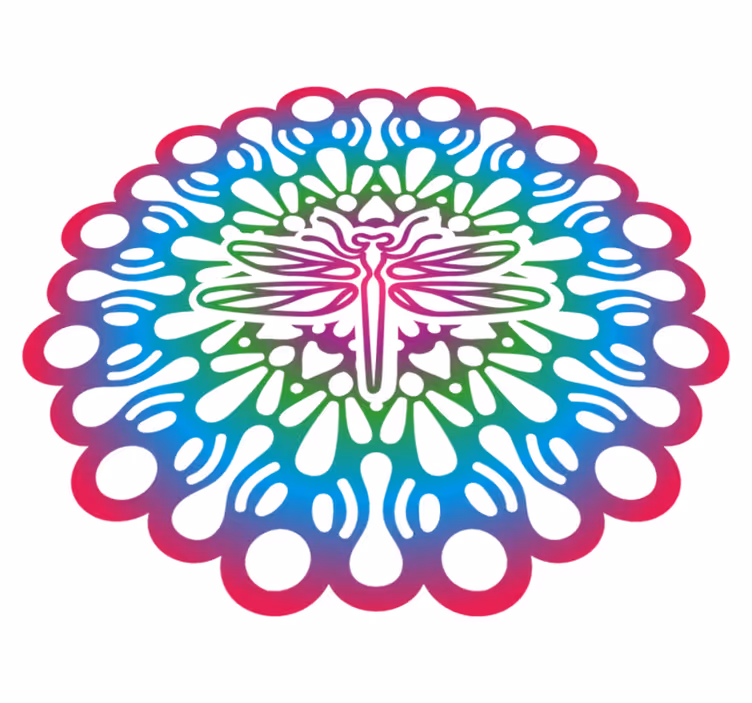 Aflombra vinílica animales mandala de libélula colorida - TenVinilo
