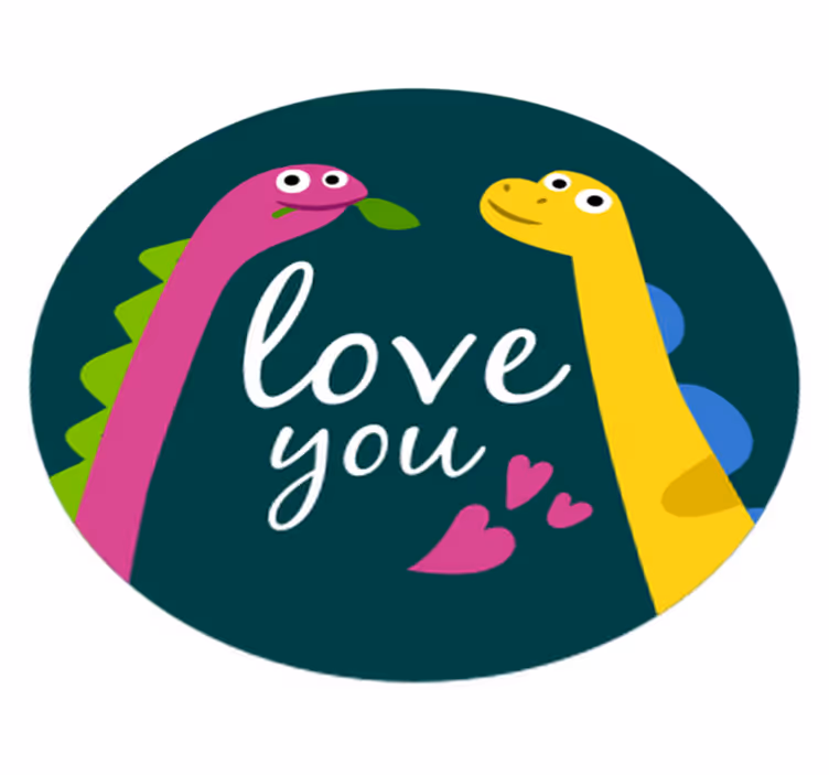 Aflombra vinílica animales amor de dinosaurio tierno - TenVinilo
