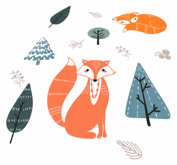 Aflombra vinílica animales diseños de zorros juguetones - TenVinilo